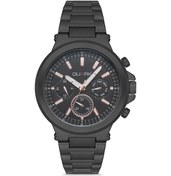 Resim Quark Qc-423bk-1a Metal Kasa Çelik Kordon Multifonksiyon Takvimli Erkek Kol Saati Siyah 