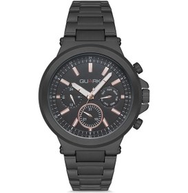 Resim Quark Qc-423bk-1a Metal Kasa Çelik Kordon Multifonksiyon Takvimli Erkek Kol Saati Siyah 