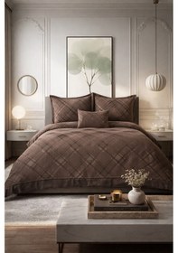 Resim Anna Karina Home Consept Hilda 4 Prç Yatak Örtüsü Seti Kahve 