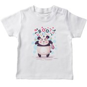 Resim Angemiel Baby Korkutan Panda Erkek Bebek Tişört Beyaz B0671MDBBKETSRT 