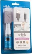 Resim SLX-375 Temizleme Sprey+Micro Fiber Micro Usb Kablo 3 in 1 Set S-Link