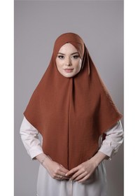 Resim Hürrem Bone Kiremit Pratik Hazır Geçmeli Tesettür Eşarp Aerobin Kumaş Çapraz Hijab 2307 05 