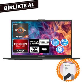 Resim Asus VivoBook Go 15 AMD Ryzen 5 7520U 15.6" 16 GB RAM 512 GB SSD FreeDOS Notebook - Microsoft Office E1504FA-NJ1465 019 