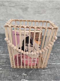 Resim Sorgun Kadın Kooperatifi El Yapımı Dergilik Bambu Çubuklu Boncuklu 25 cm 