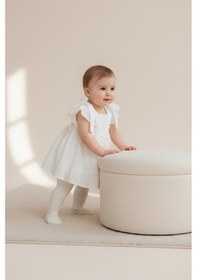 Resim Babymuz Kız Bebek Fistolu Yazlık Beyaz Elbise Beyaz 