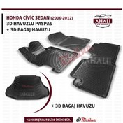 Resim Rizline Honda Civic Sedan 06-12 3D Havuzlu Paspas ve Bagaj Havuzu 