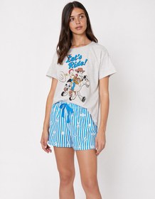 Resim Disney Lisanslı Yazılı Baskılı Pijama Takımı 