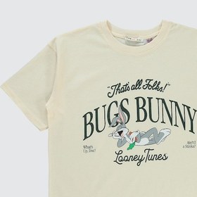 Resim Bugs Bunny Kız Çocuk Tişört 10-13 Yaş Fildişi Fil Dişi 