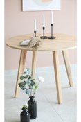Resim woodywood 103 Cm Ahşap Model Yemek Masası Yuvarlak Çam Kaplama Mutfak Ofis Masası Çalışma Masası Özel Tasarım 