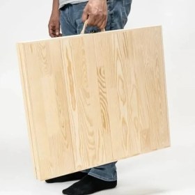 Resim Katlanır Bahçe Masası - 70X120 Cm, Ham Naturel Renk 