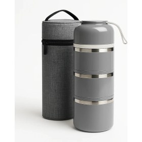 Resim Worthbuy 3 Katlı Paslanmaz Çelik Yemek Termosu 1,65 ml + Termal Çanta 