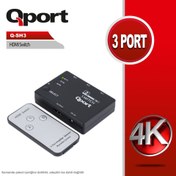 Resim QPort Q-SH3 3 Portlu HDMI Swıtch Stoktan Hızlı Gönderi | 2 Yıl Garantili