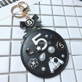 Resim Silver1 Gıoıo Yeni Ipek Eşarp Anahtarlık Kişiselleştirilmiş Inci Papyon Çanta Çekicilik Dokuma Anahtarlık (Yurt Dışından) 