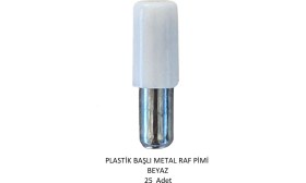 Resim Plastik Metal Başlı Raf Pimi beyaz 25 adet 
