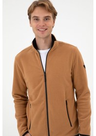 Resim U.S. Polo Assn. Erkek Regular Fit Camel Polar Örme Hırka 50313779-VR233 