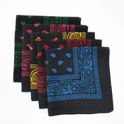 Resim Erkekler için Klasik Siyah Kaju Hip-Hop Tarzı Başörtüsü, Polyester Bandana, Dış Mekan Giyimi için Küçük Mendil, Bel Bandı, Trendy, Saç Bandı, Dış Mekan Giyimi 