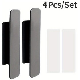 Resim Maxaccess Siyah 4lü Kendinden Yapışkanlı Tutamak - Çok Amaçlı Kapak Dolap Pencere Çekmece Kolu Siyah 