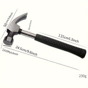 Resim Dayanıklı Çelik Başlı ve Kısa Saplı 1 Adet Mini Çok Fonksiyonlu Pençe Çekiç - Kompakt Tasarım (24.99 cm) Ahşap İşleri, Kendin Yap Projeleri, Ev Dekorasyonu, Araba Kaçağı ve Ofis Kullanımı İçin 