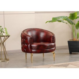 Resim Tekli Birinci Sınıf Hakiki Deri Ofis Koltuk Bordo 