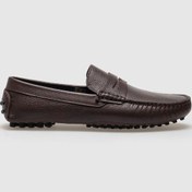 Resim Hakiki Deri Kahverengi Kemerli Erkek Loafer - 42 