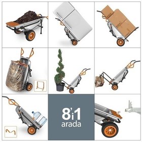 Resim Worx Wg050 100lt./136kg. Profesyonel Çok Amaçlı El Arabası, Taşıma Arabası Fr Wg050 