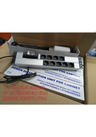 Resim 19" 2U 9'Lu Schuko Sigortalı Alüminyum Priz (12 ADET) 