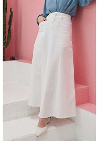 Resim 2195-denim Mevlana Etek Beyaz Beyaz 