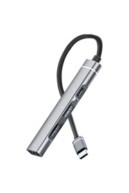 Resim Ally 4in1 Type-c+3.5mm+usb Girişli Çoğaltıcı Adaptör Çevirici Hub Gri 