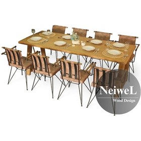 Resim Neiwel Dore Doğal Ahşap Mutfak Ve Yemek Masası-120-220 Açık Ceviz 