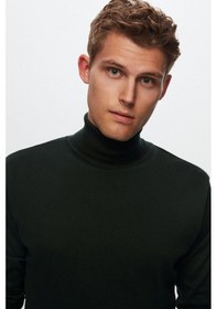 Resim D's Damat Ds Damat Regular Fit Haki Pamuk Karışımlı Balıkçı Yaka Triko Kazak 5HF06ORT12007 Haki 