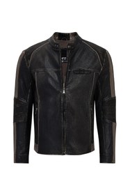 Resim Derimod Barry Erkek Gri Hakim Yaka Slim-Fit Deri Mont 25WGF65862R 