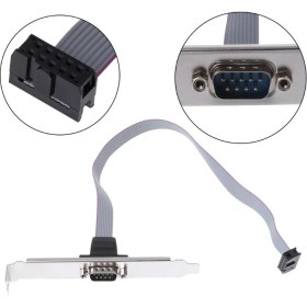 Resim Alfais 4991 RS232 Serial Com Port Db 9 To 10 Pin Pci Anakart Braket Paralel Kablosu 