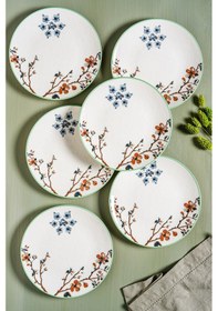 Resim Sakura 6 Parça Porselen Pasta Seti 19 Cm 