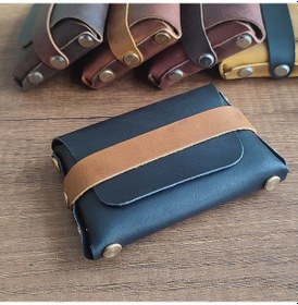 Resim Sumerian Leather Craft Deri Cüzdan Kadın Siyah 