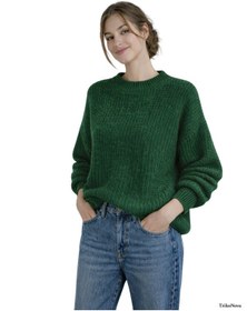 Resim Trikonova Oversize Triko Kazak Yeşil 