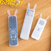 Resim 1 adet Işıltılı Silikon Uzaktan Kumanda Kılıfı, Tavşan Kulaklı Toz Geçirmez Düşmeye Karşı Koruyucu Kılıf TV ve Klima Uzaktan Kumandaları için 