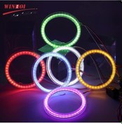 Resim 95mm-1pcs Sadece Kabuk-led Angel Eyes Beyaz Kırmızı Mavi Sarı Moto Halo Halka Işık Angel's Eye Far Drl Gündüz Fa 