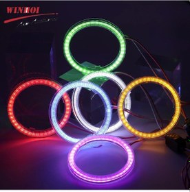 Resim 95mm-1pcs Sadece Kabuk-led Angel Eyes Beyaz Kırmızı Mavi Sarı Moto Halo Halka Işık Angel's Eye Far Drl Gündüz Fa 