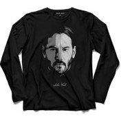 Resim Kendim Seçtim Keanu Reeves John Wick Matrix Uzun Kollu Tişört Baskılı Çocuk T-Shirt 