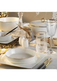 Resim Aryıldız Maria Gold 60 Parça Yemek Takımı Beyaz 