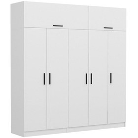 Resim Kale 5 Kapaklı Zincir Dolap-yüklük - Beyaz 255cm Beyaz 