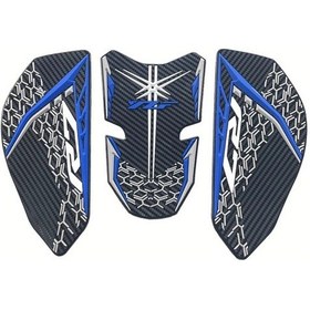 Resim Cloudstore 2021-2025 Yamaha R7 Yzf-r7 Karbon Fiber Kauçuk Altlık Kaymaz 3d Tank Sticker Mavi 