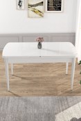 Resim Canisa Concept Kor Serisi, Açılabilir 70x114 Beyaz Yemek Masası 
