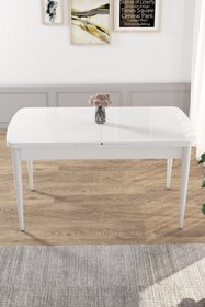 Resim Canisa Concept Kor Serisi, Açılabilir 70x114 Beyaz Yemek Masası 