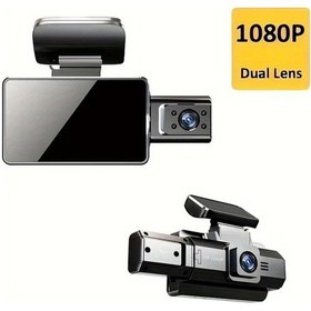 Resim Willowhaven 1 Set 3 Inç 1080p Çift Lens Araç Kamerası Dvr Iç Ön Görüş Gece Görüşü Döngü Kayıt 