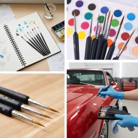 Resim Findit 10 Adet Hobi ve Araba Rötüş Fırça Seti – Ince Detay Boyama, Model Yapımı ve Araç Çizik Giderme Için Çok Amaçlı Fırça Takımı (2818) 