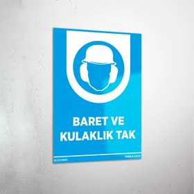 Resim Baret Ve Kulaklık Tak Levhası - 60x90 cm / Kompozit 