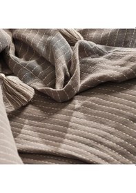 Resim Jakarlı Müslin Yatak Örtüsü Çift Kişilik Costa Vizon 