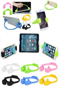 Resim Hyd El Şeklinde Taşınabilir Silikon Masaüstü Telefon Tablet Tutucu Telefon Tutacağı Standı 