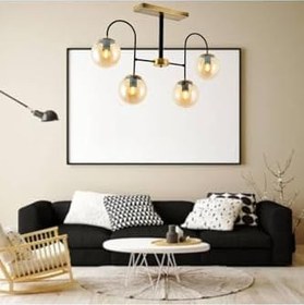 Resim TT AYDINLATMA Tt011-4 Esk Eskitme Rengi Kaplama 4 Lü Bal Camlı Lüks Avize Eskitme 
